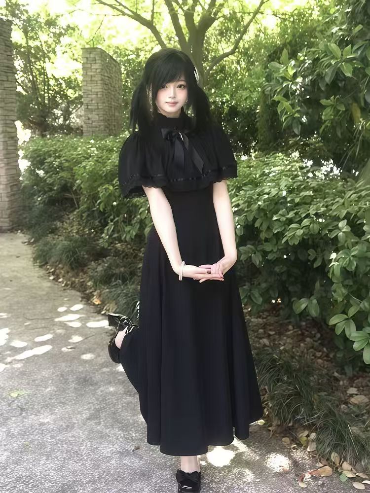Vintage Fashion Retro Outfit - القوطية Harajuku سليم الدانتيل فستان ريترو