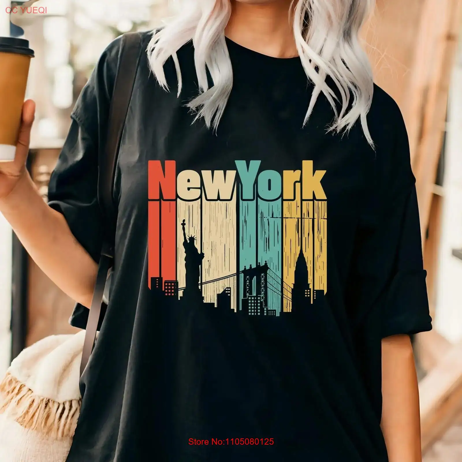 Vintage Fashion York - نيويورك ريترو تي شيرت الولايات المتحدة