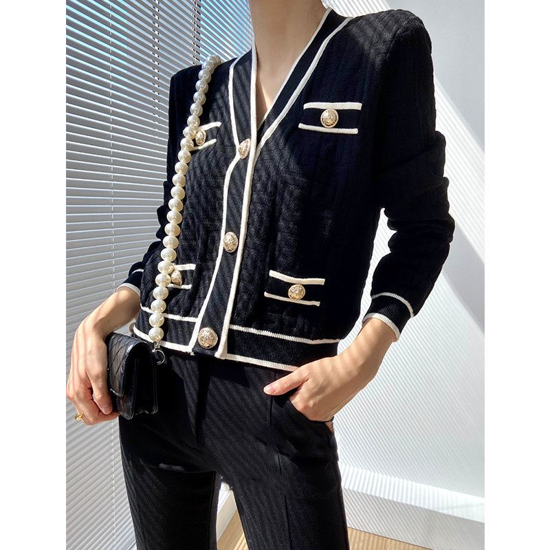 ربيع الخريف جديد الخامس الرقبة - مراجعة Crop Cardigan Vintage وسعره