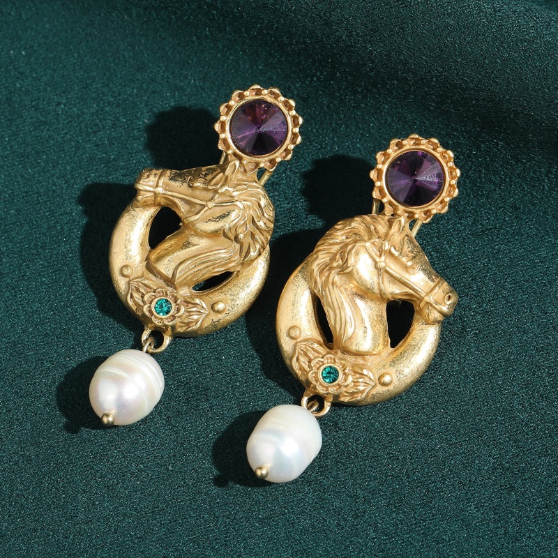 أقراط متدلية بتصميم رأس حصان م - مراجعة Vintage Fashion Jewelry Brands وسعره