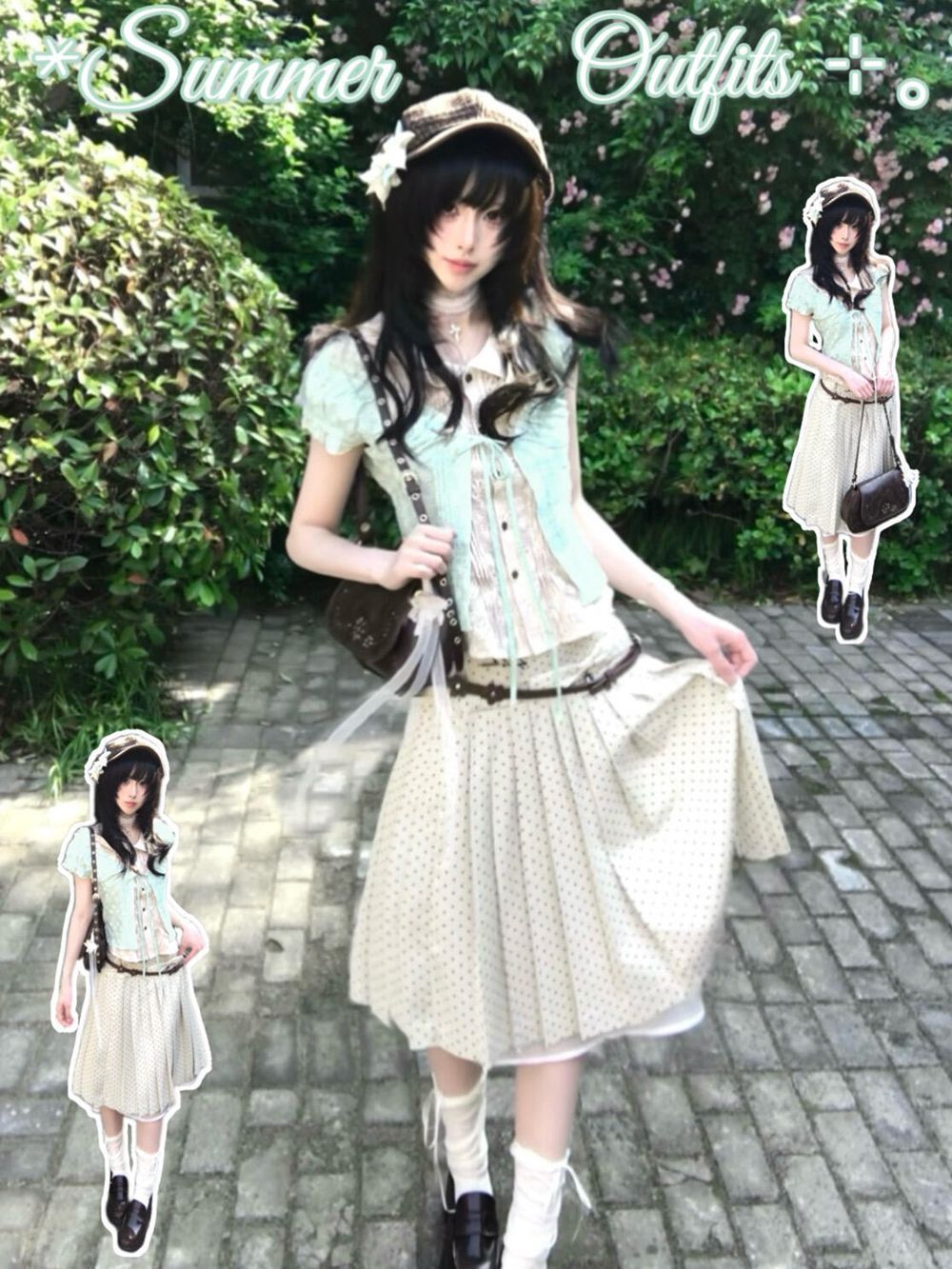 طقم تنورة ياباني عتيق بتصميم ك - مراجعة Crop Cardigan Vintage وسعره