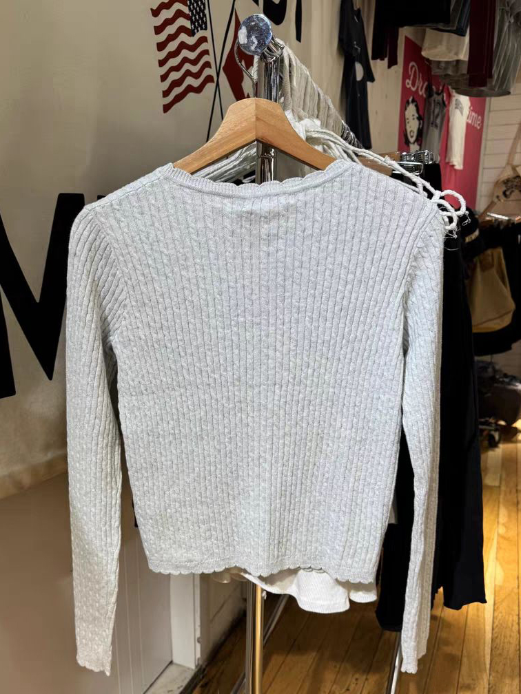 جيوب تويست زهرة محبوك سترة ستر - مراجعة Crop Cardigan Vintage وسعره