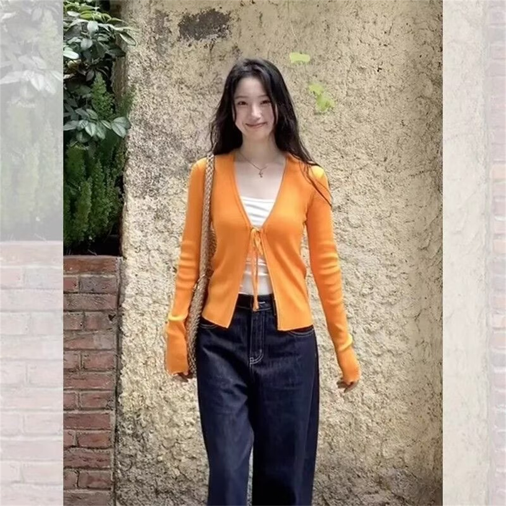 كارديجان نسائي محبوك رقيق بأكم - مراجعة Crop Cardigan Vintage وسعره