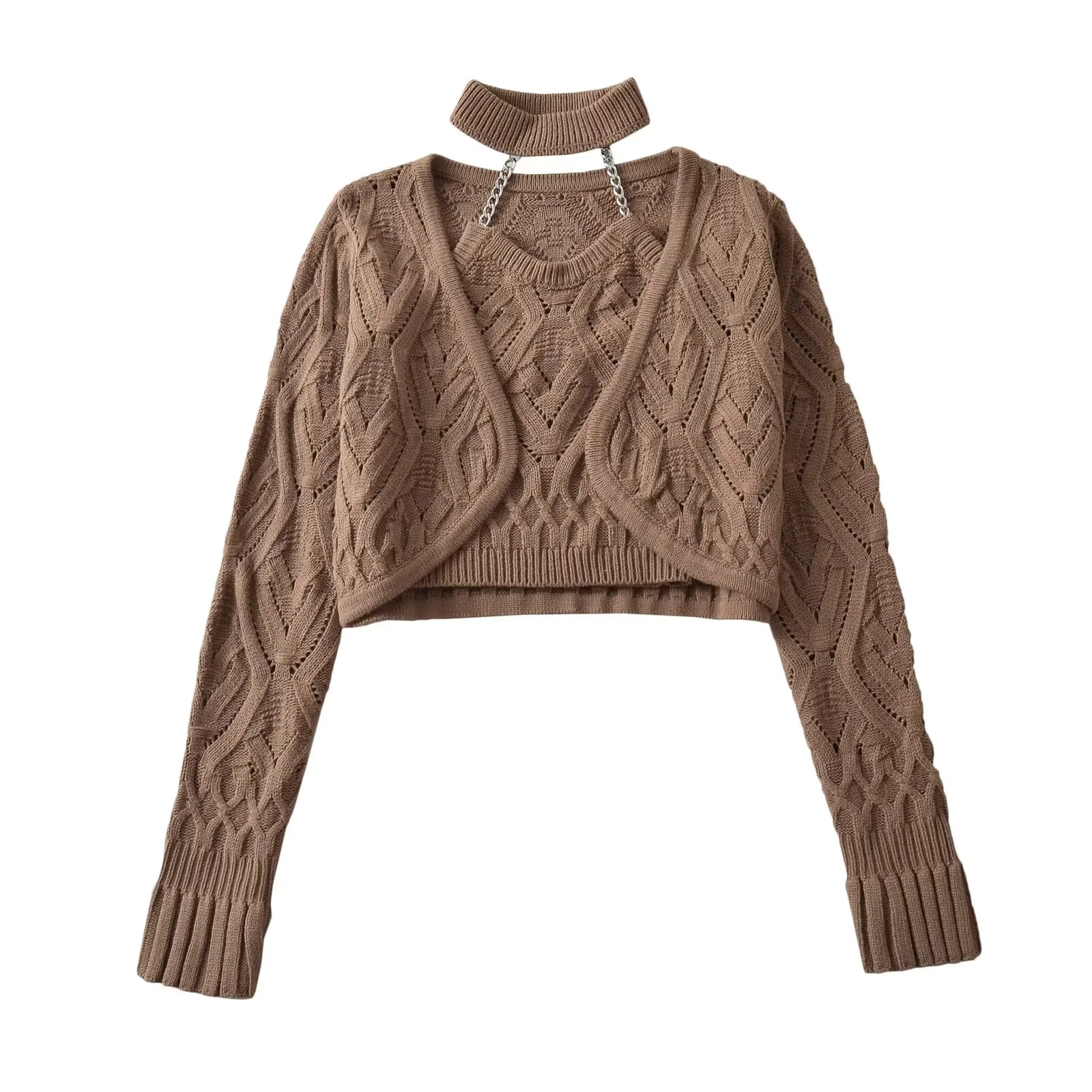طقم نسائي جديد: بلوزة كامي قصي - مراجعة Crop Cardigan Vintage وسعره