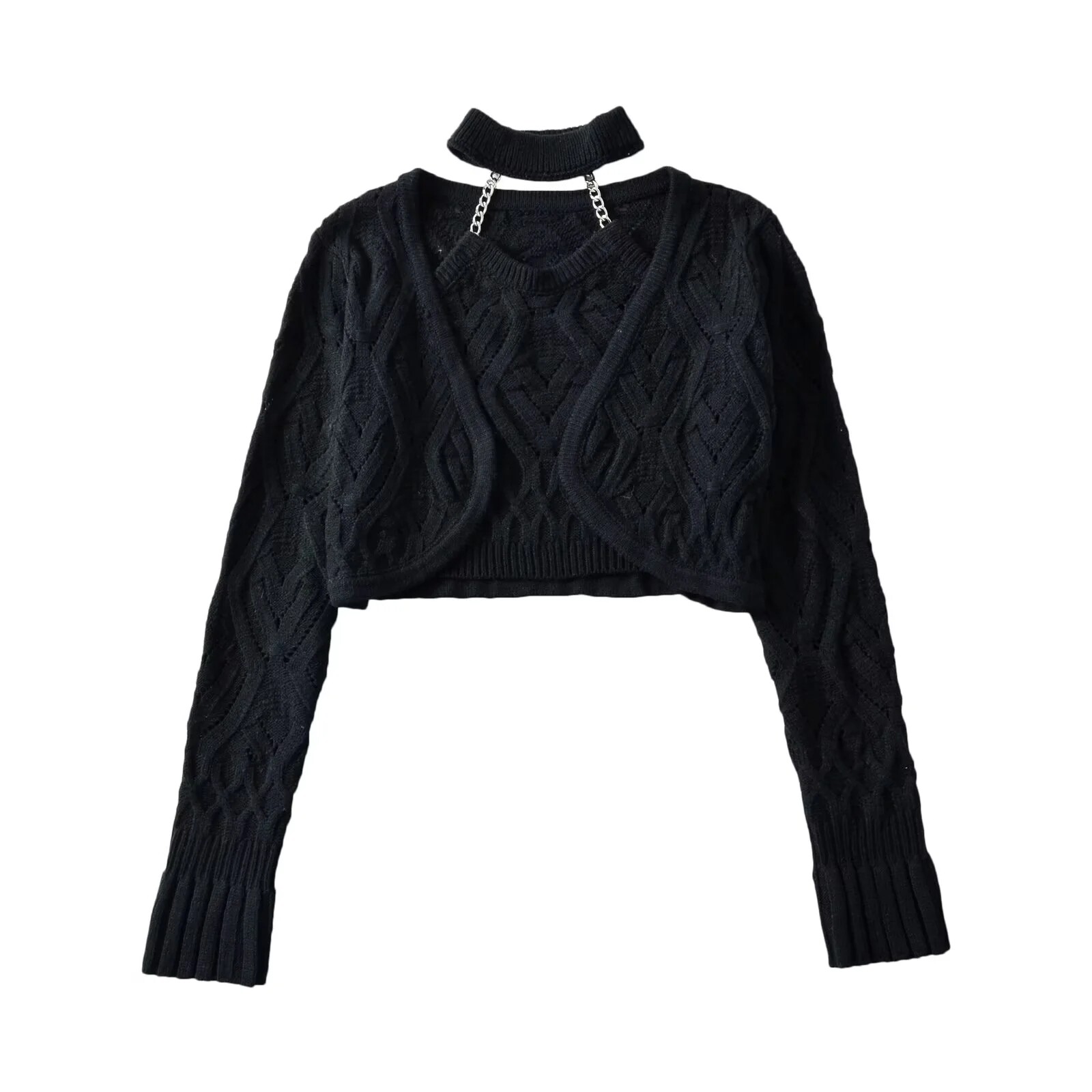 طقم نسائي جديد: بلوزة كامي قصي - مراجعة Crop Cardigan Vintage وسعره