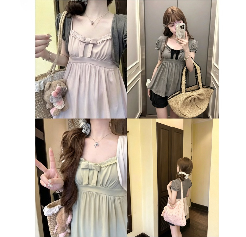 طقم توب كوري من قطعتين بتصميم  - مراجعة Vintage Fashion Retro Outfit وسعره