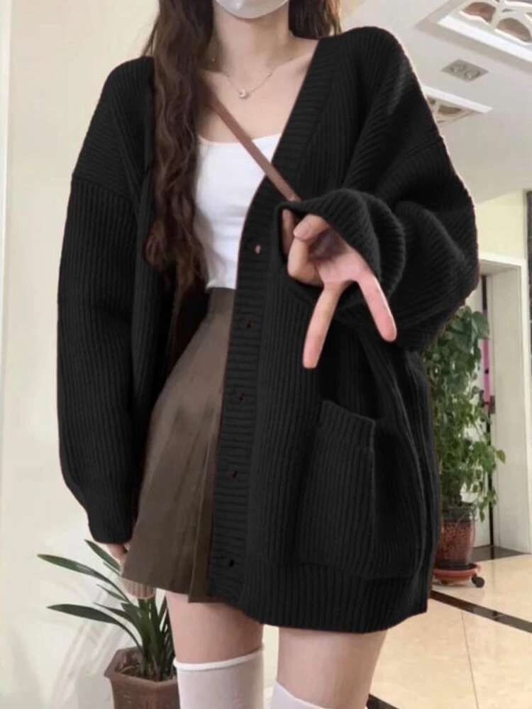 سترة فضفاضة المرأة طويلة الأكم - مراجعة Crop Cardigan Vintage وسعره
