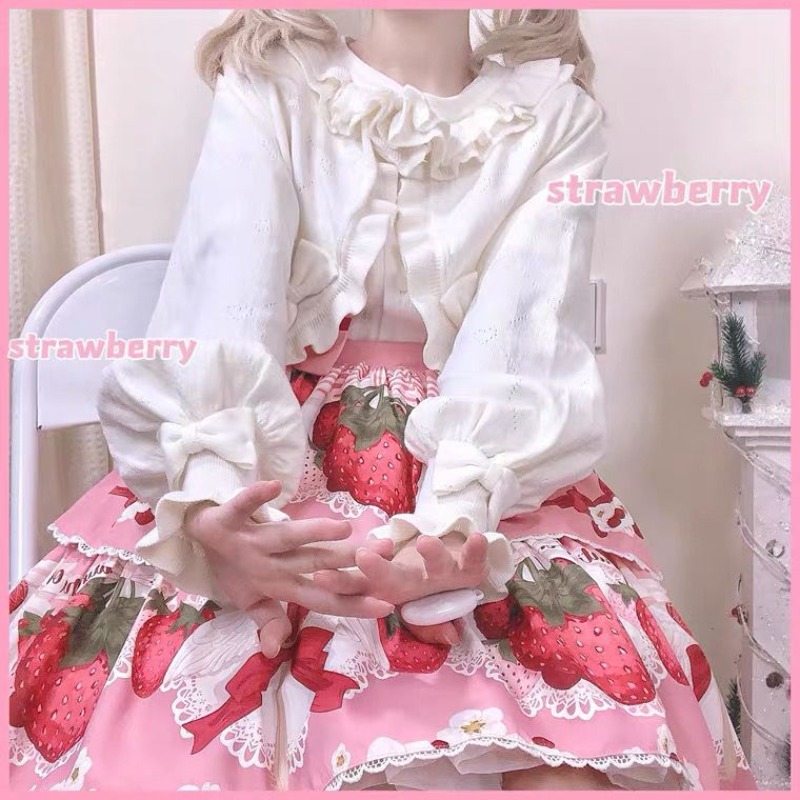 سترة لوليتا اليابانية المحبوكة - مراجعة Crop Cardigan Vintage وسعره