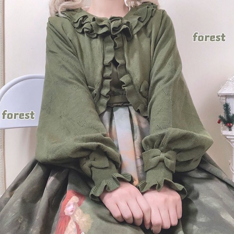 سترة لوليتا اليابانية المحبوكة - مراجعة Crop Cardigan Vintage وسعره