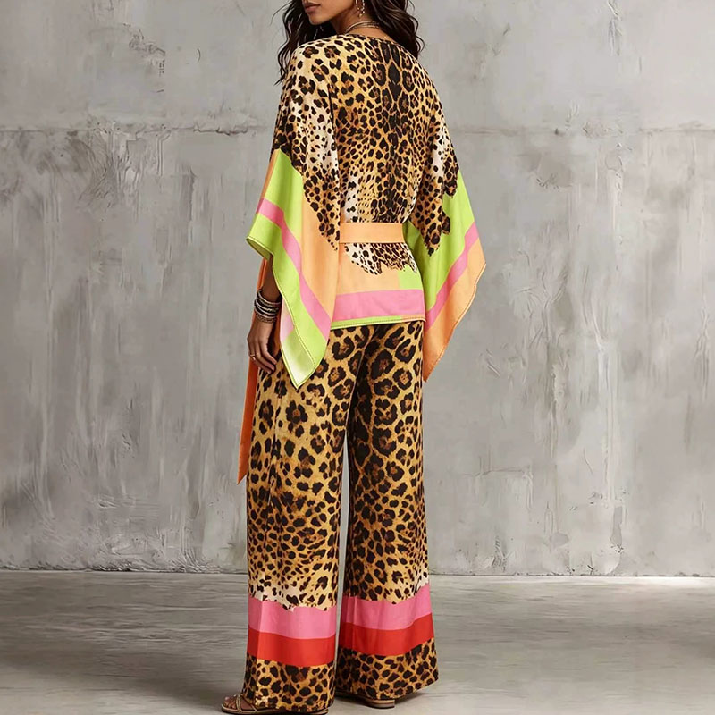 بدلة صيفية فضفاضة بطبعة الفهد  - مراجعة Vintage Fashion Retro Outfit وسعره